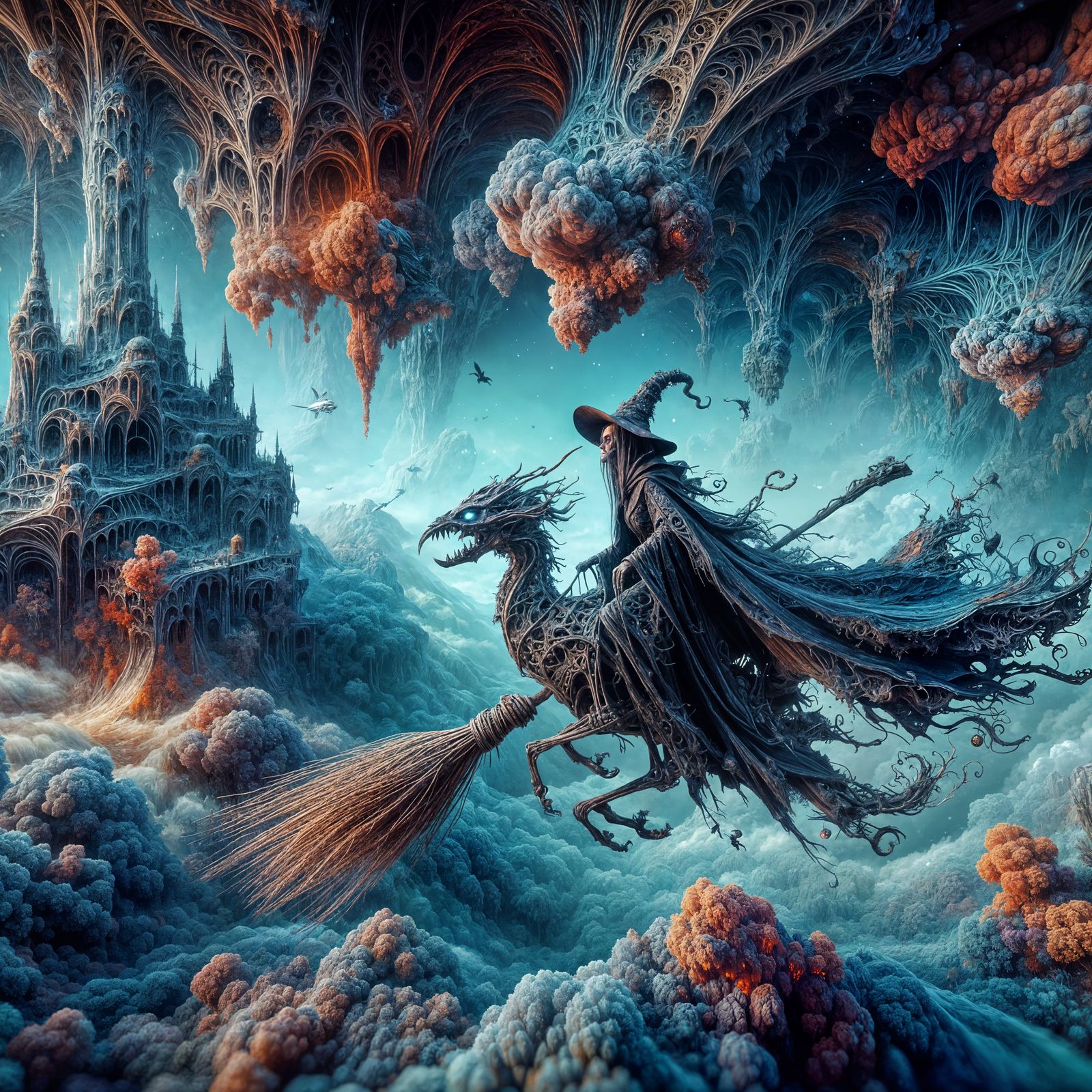 Fantasy Witch Flight in Unreal Engine Style