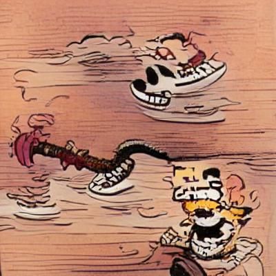 Bill Watterson-esque Shiver Me Timbers Scene
