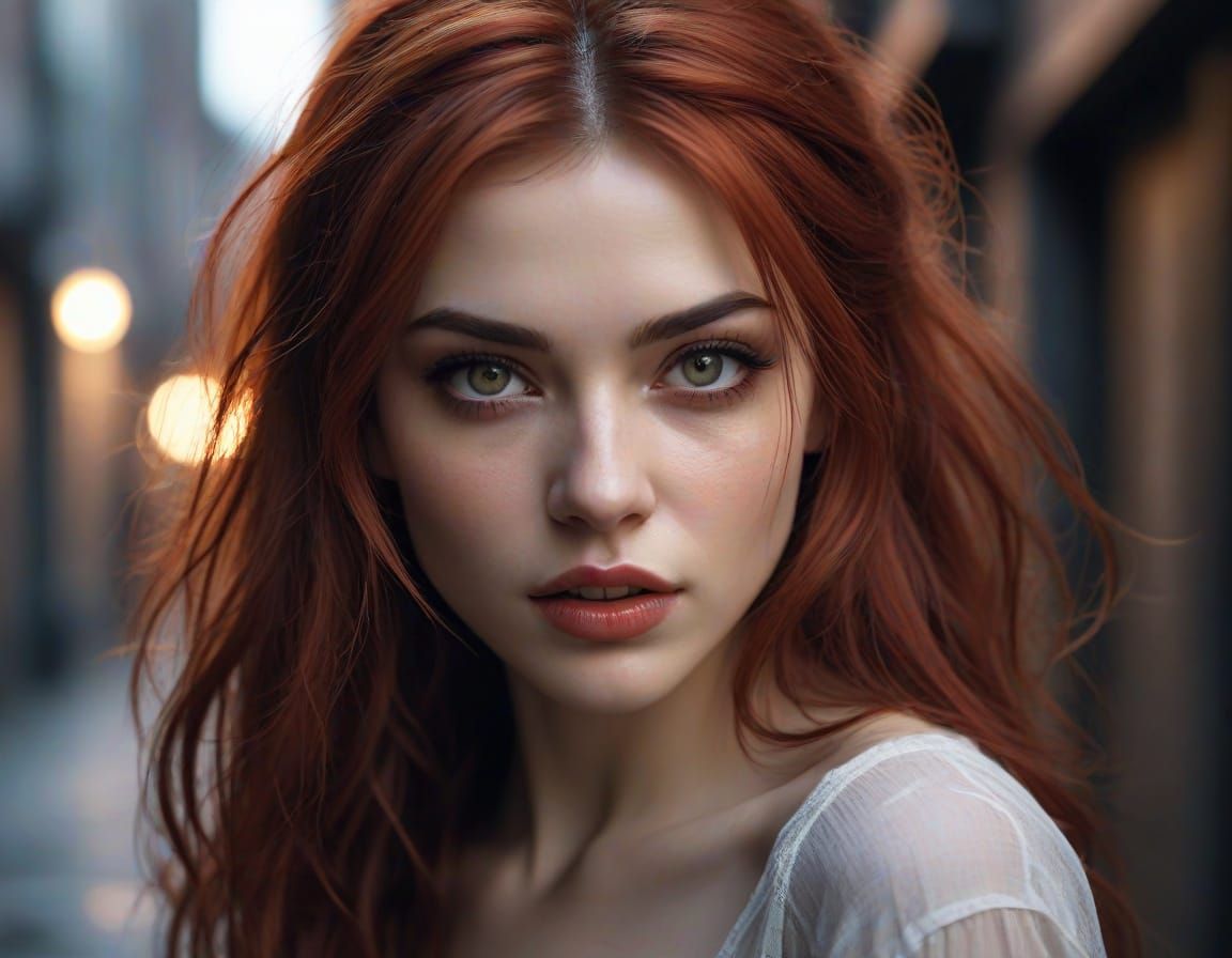 Hyper-Realistic Vampire in Misty Alleyway