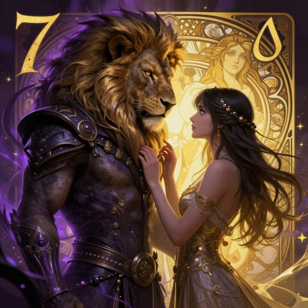 Dark Fantasy Art: Leo Zodiac Girl with Dynamic Lighting