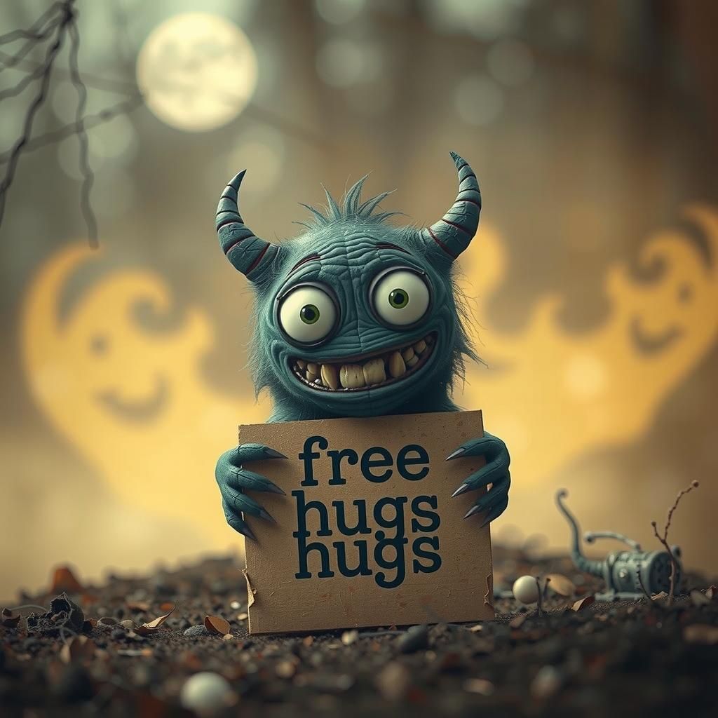 Adorable Spooky Monster Offers Free Hugs