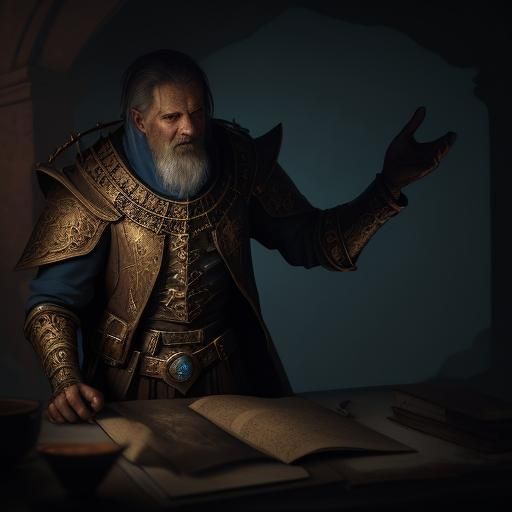 Mystical Ancient Printer in Forgotten Chamber, Matte Paintin...