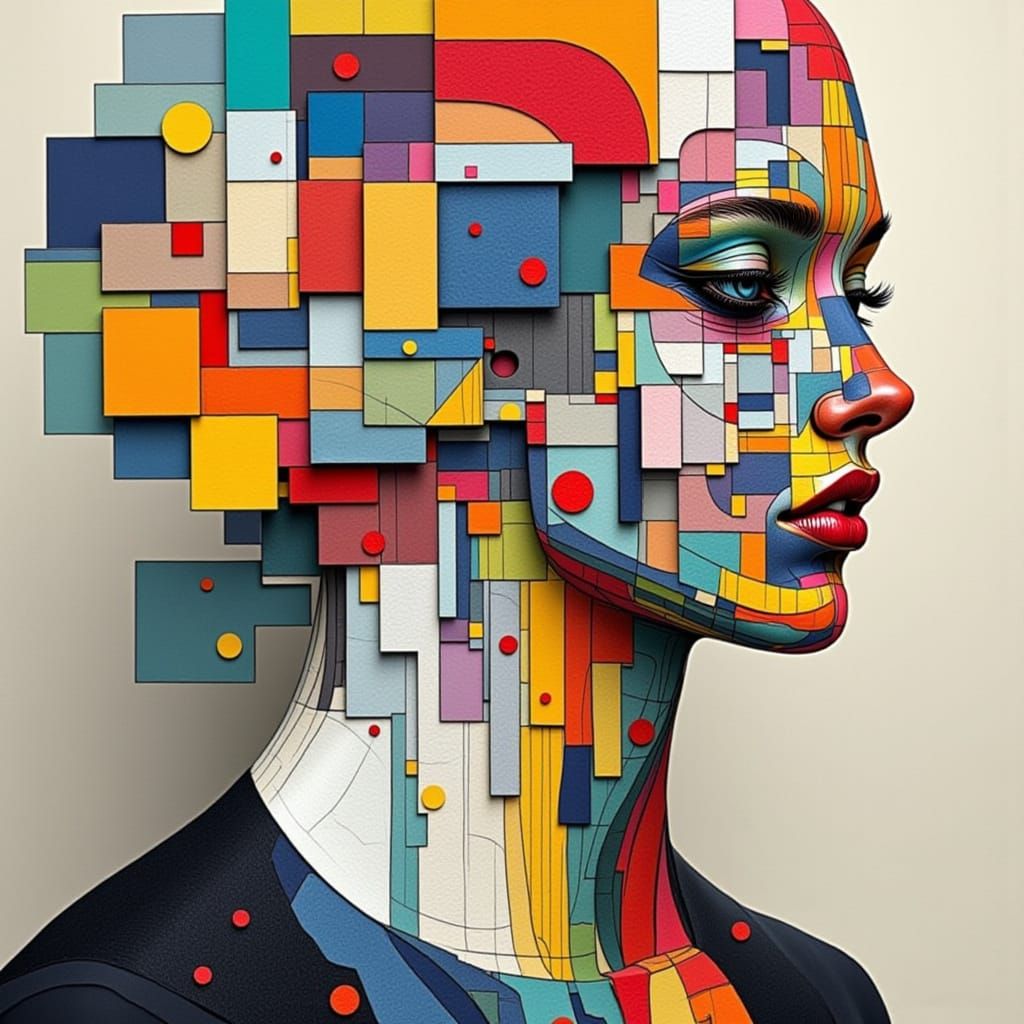 Surreal Dystopian Cityscape in Neon Lights