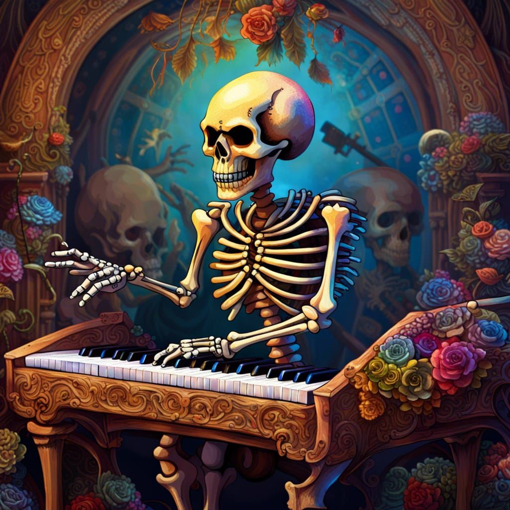 Happy Skeleton's Rococo Keyboard Concert in 3D