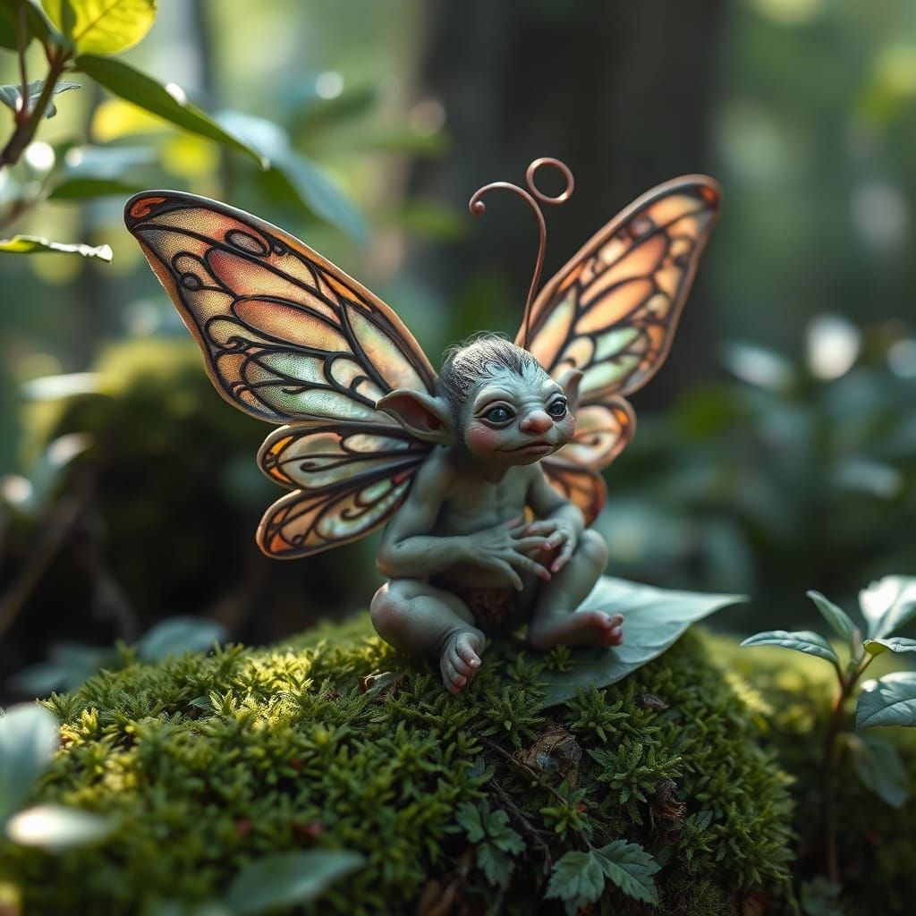 Butterfly-Like Troll with Iridescent Wings