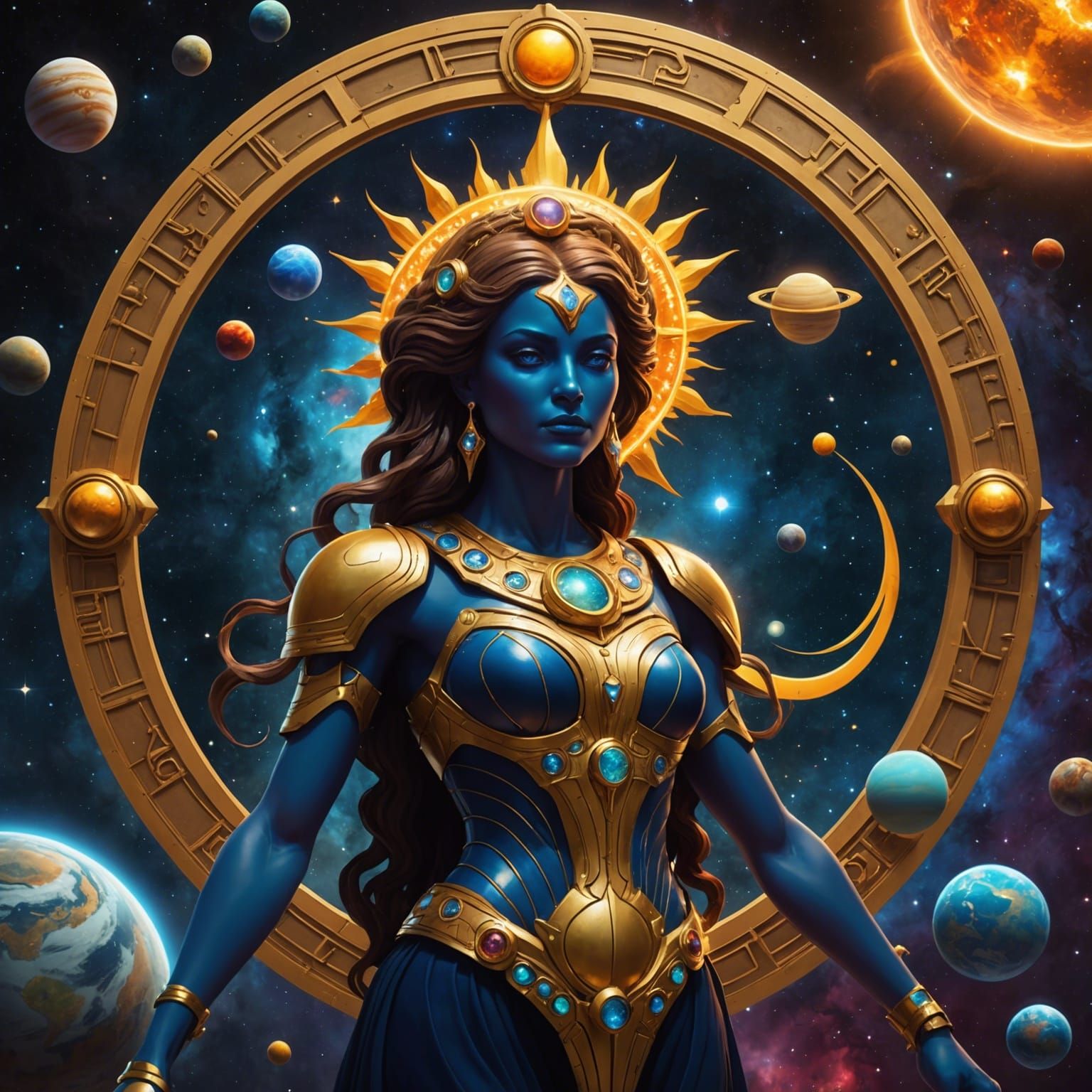 Cosmic Gemini Twins in a Dark Fantasy Art Style