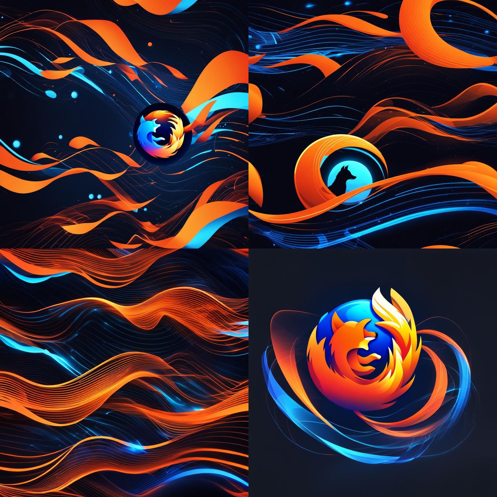 Futuristic Firefox Browser in Cyber Neon Style