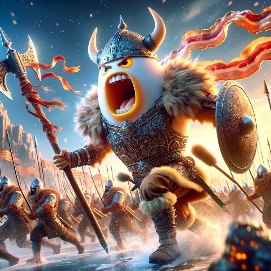 Furious Viking Egg Warrior on Battlefield
