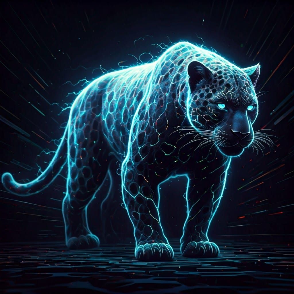 Electroluminescent Panther Phases into Digital Reality