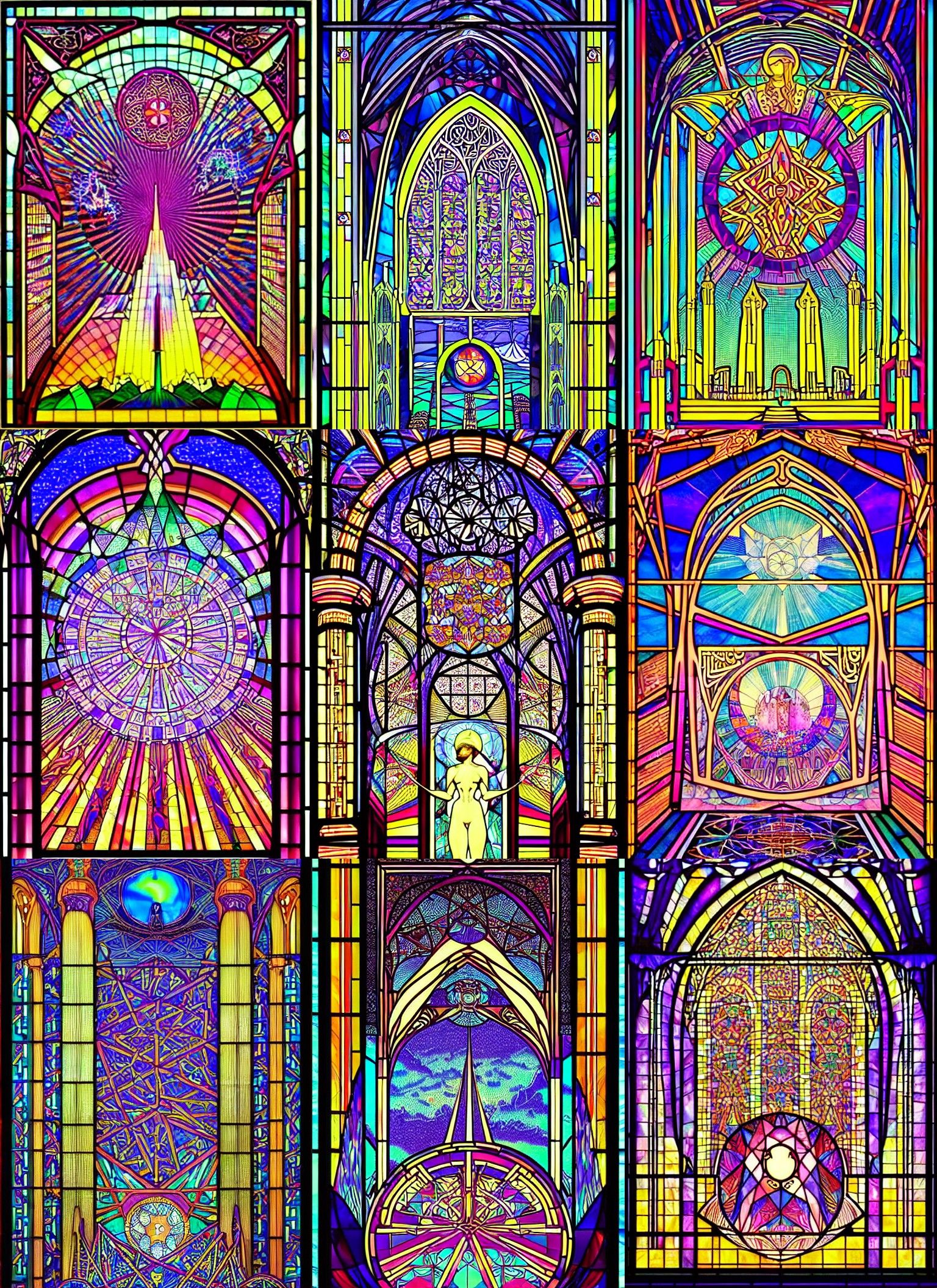 Synthwave Dreamscape: Mandolin Mosque in Geometric Utopia