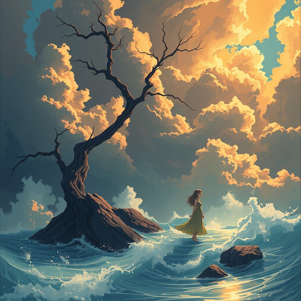 Dream Leaks Into Reality: Anime Style Illustration