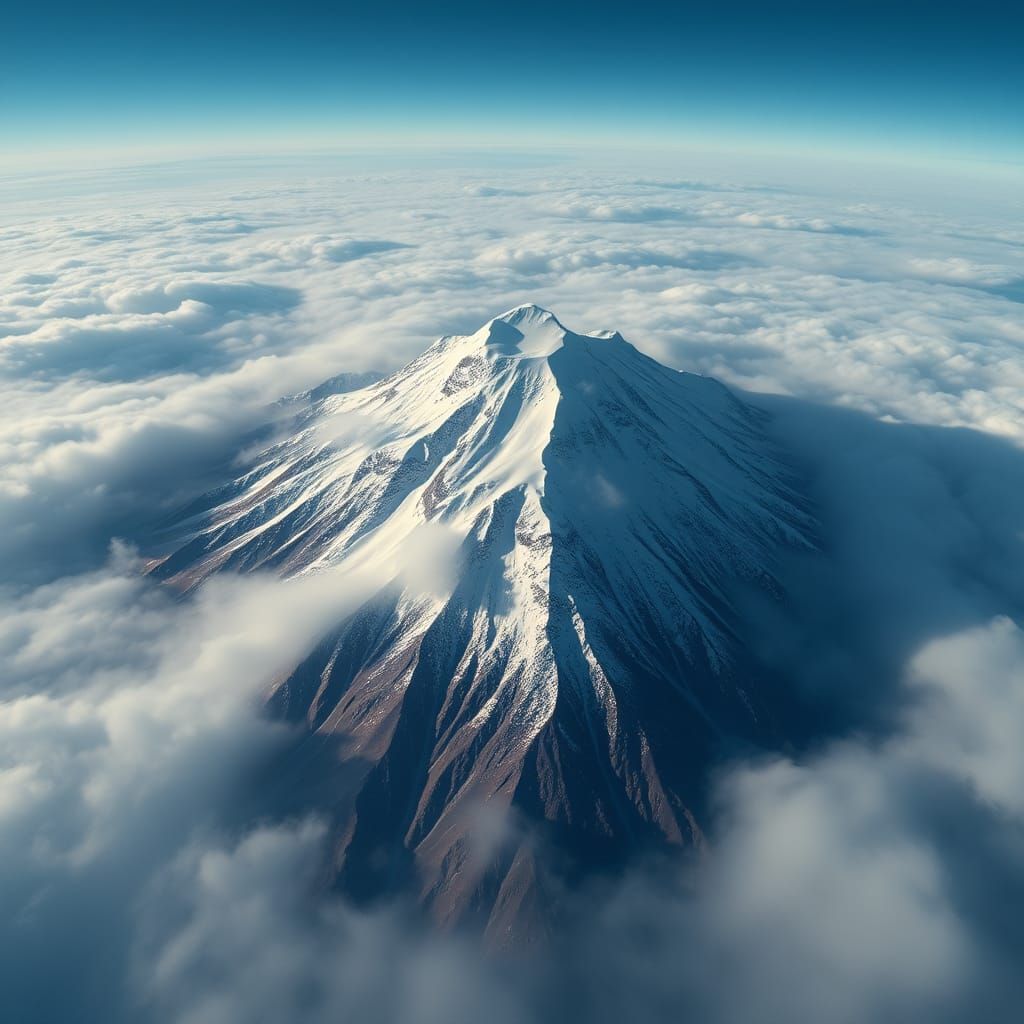 Kilimanjaro Peak in Dreamlike Surreal Landscape