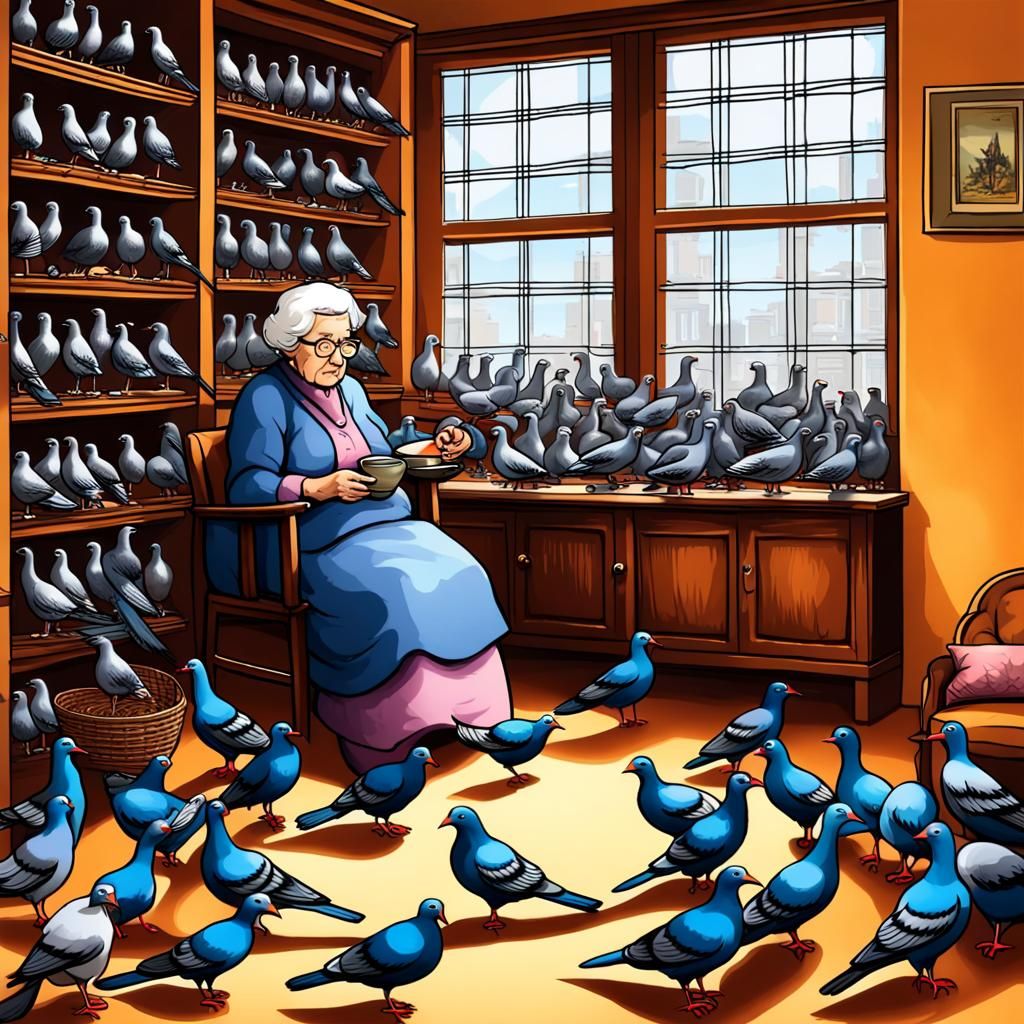 Pigeon Lady's Sitting Room: A Bird-Filled Fantasy