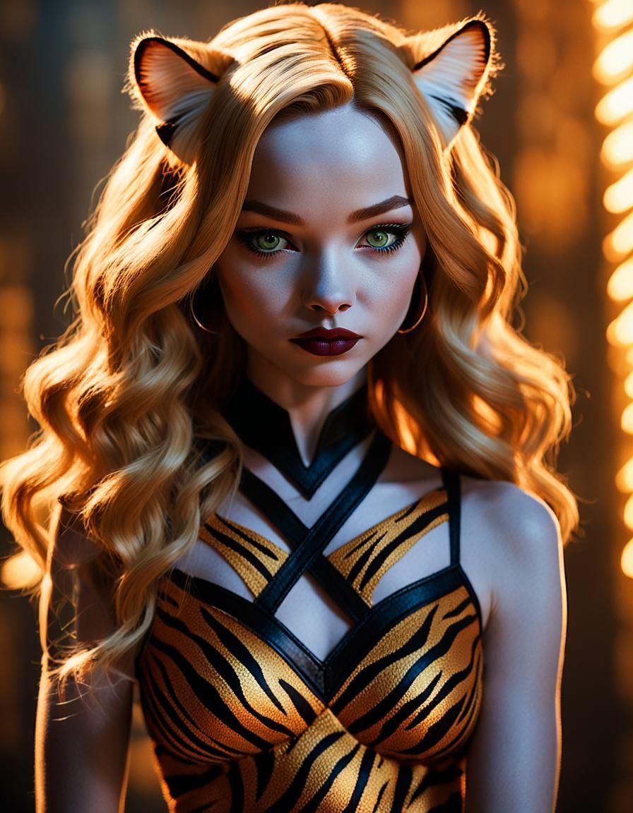 Tigra the Were-Woman: Cinematic Film Still in Marvel Style