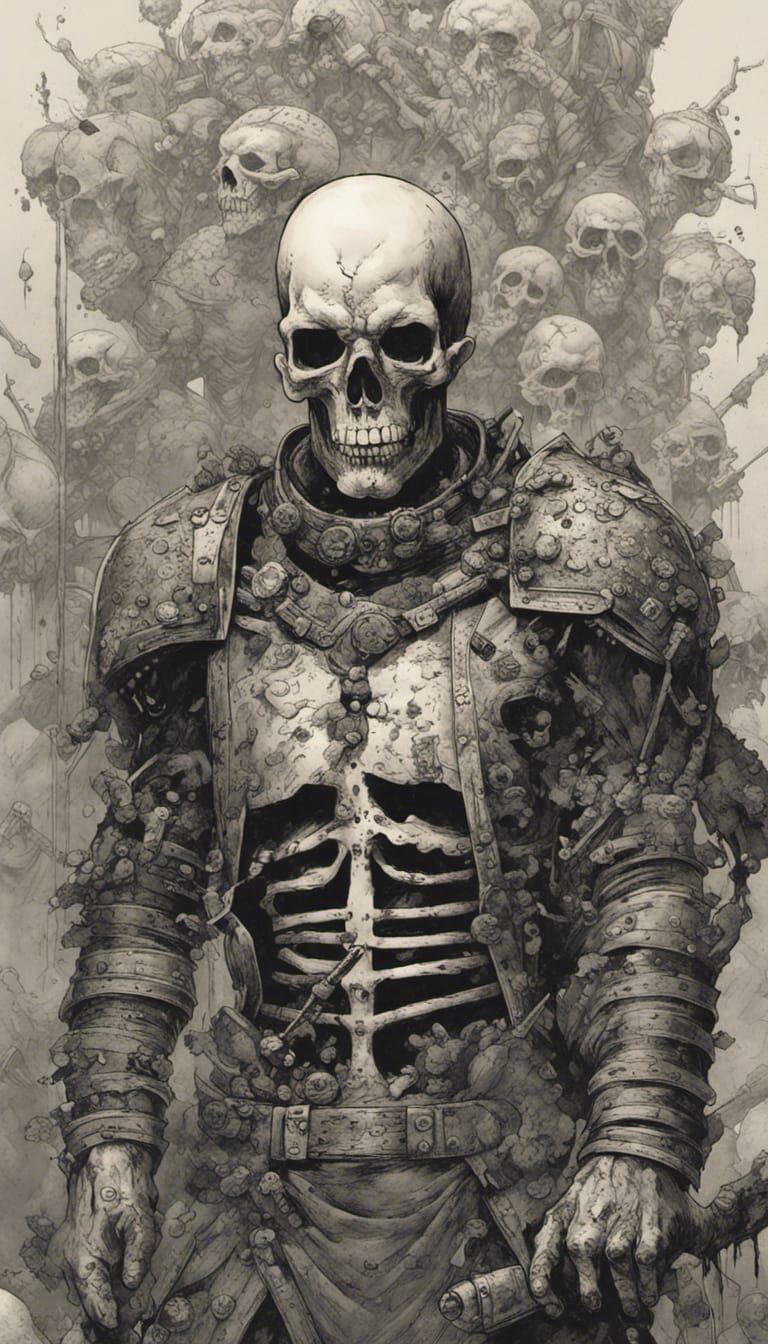 Undead Sci-Fi Warrior in Dark Fantasy Comic Art