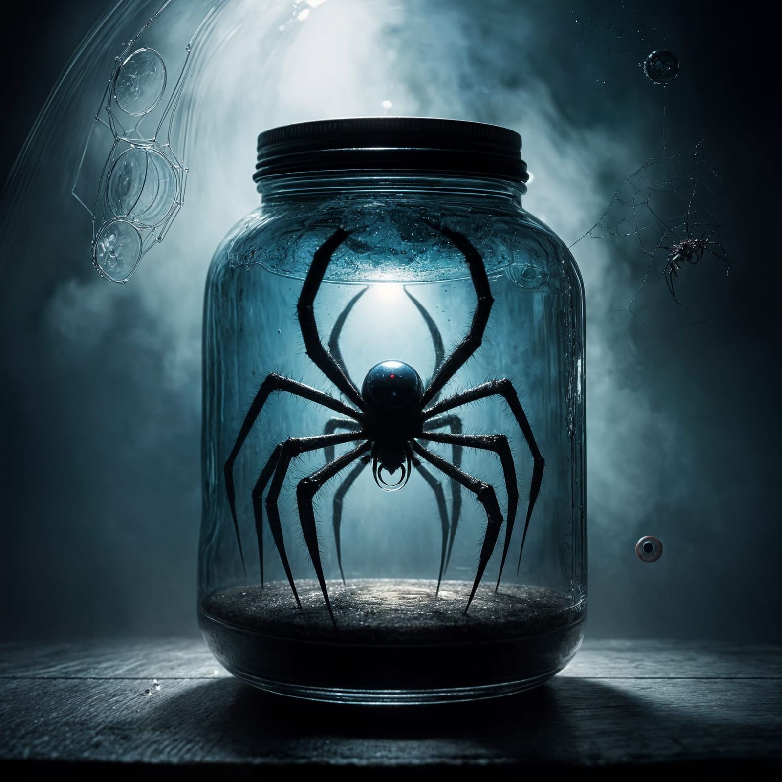 A Glass Jar Contains a Terrifying Arachnid Hybrid