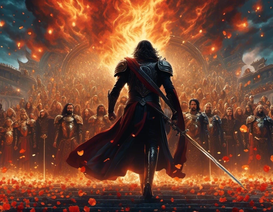 Aragorn's Coronation: Anime-Style Triumph in Minas Tirith