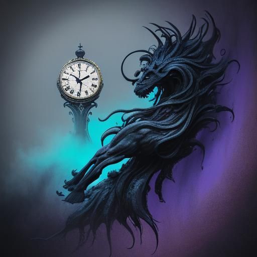 Surreal Person Steps into Nothingness as Oil Painting