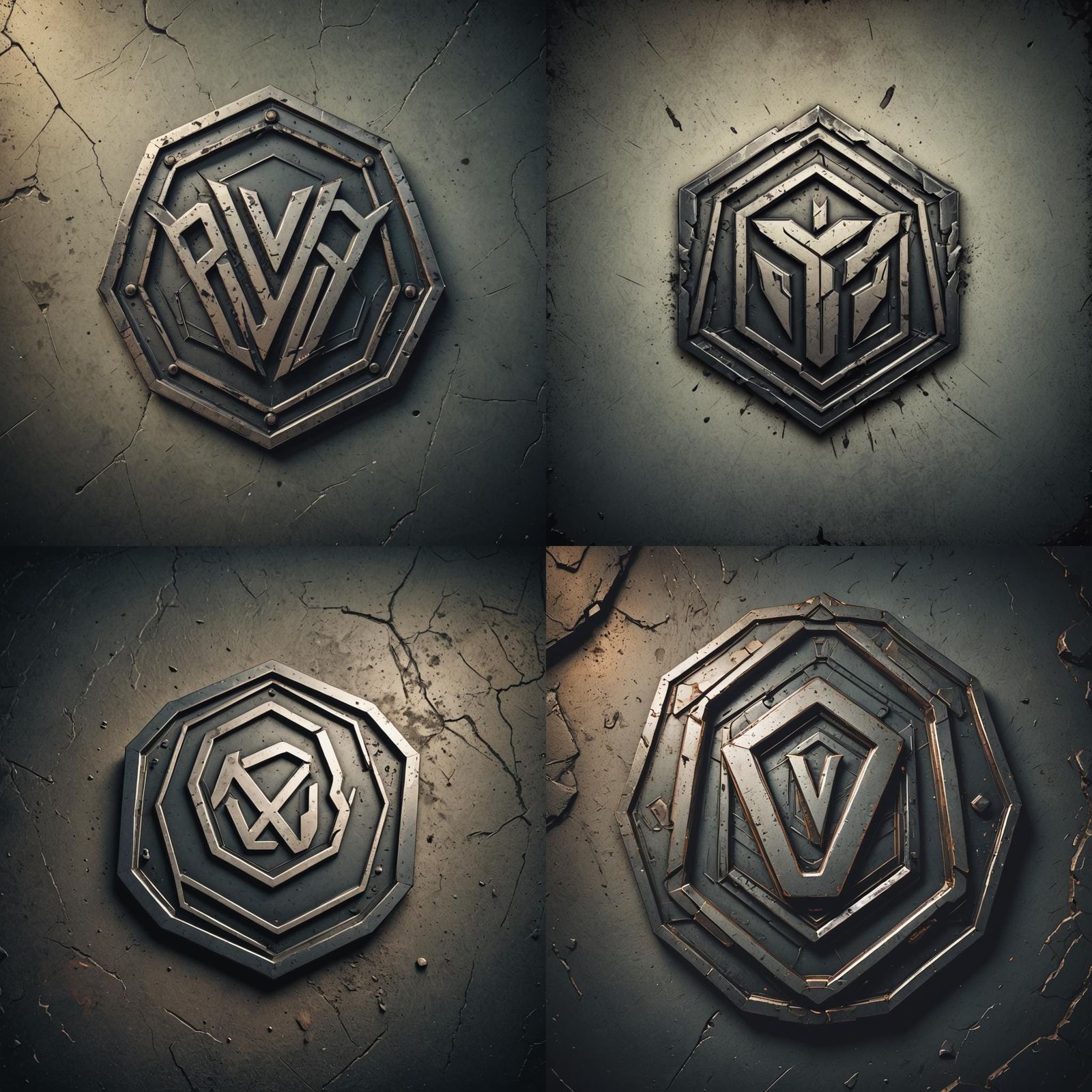 Heavy Metal Hexagon Logo: Cinematic Film Still