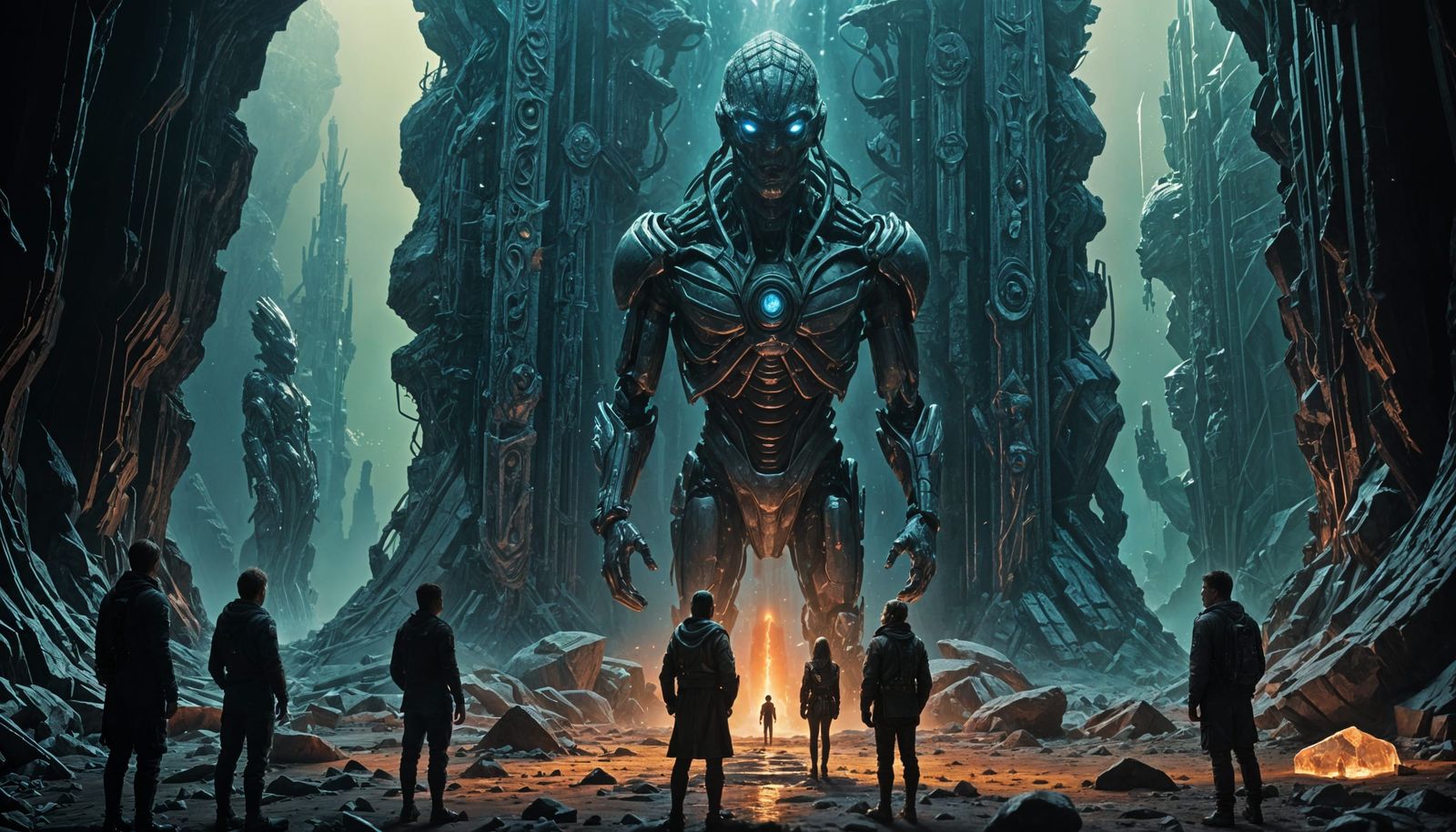 Ancient Alien God in Crystal Chamber