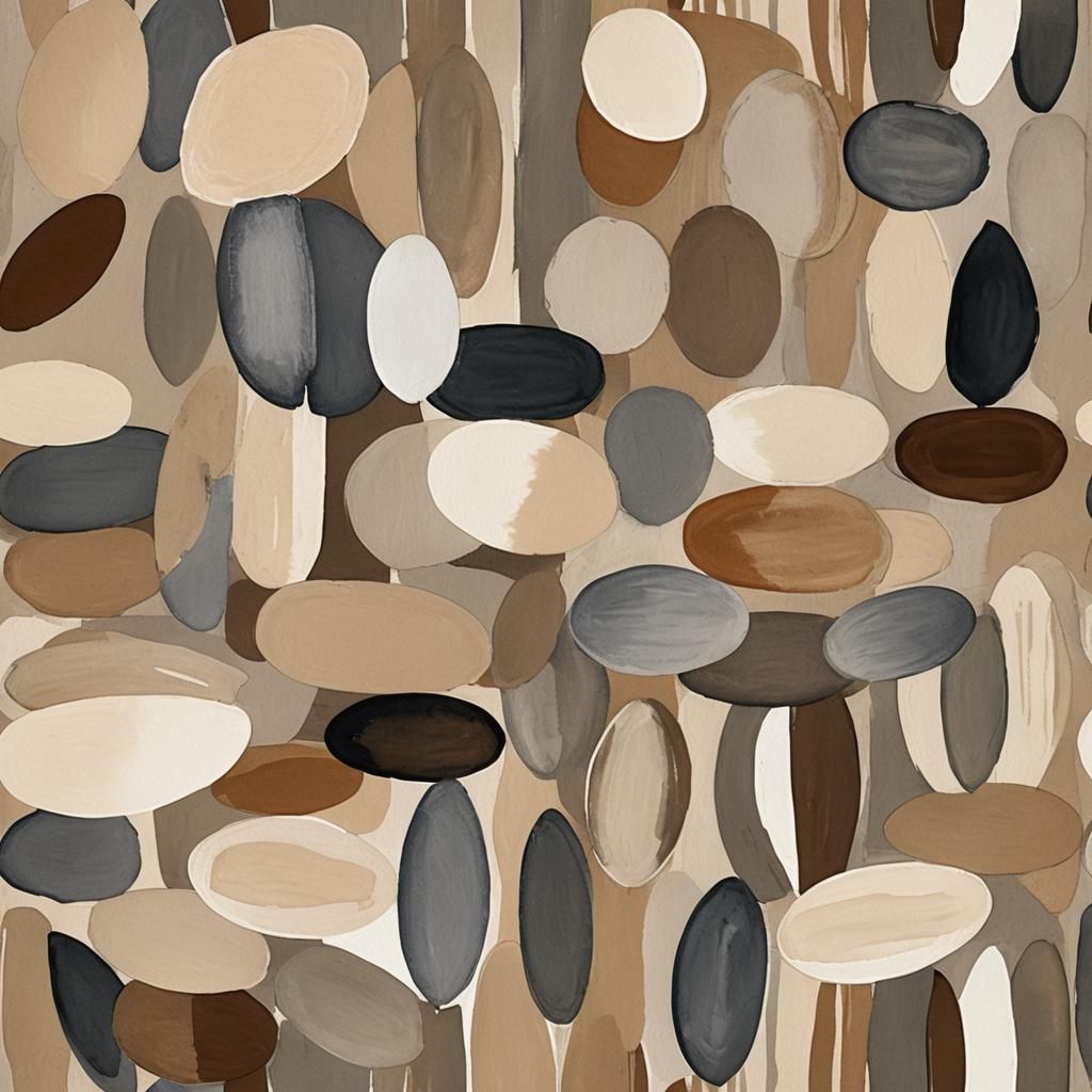 Abstract Geometric Shapes in Gouache Style