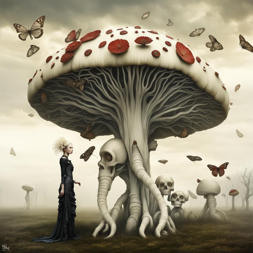 Surreal Mushroom: A Stunning 3D Render