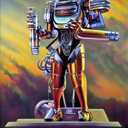 Cybotron Jupiter Jazz: Oil Painting in Gurney Style