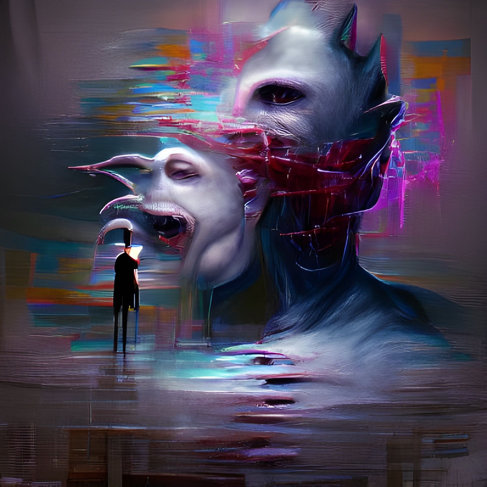 Sinister Voices in Head, Dark Fantasy Art