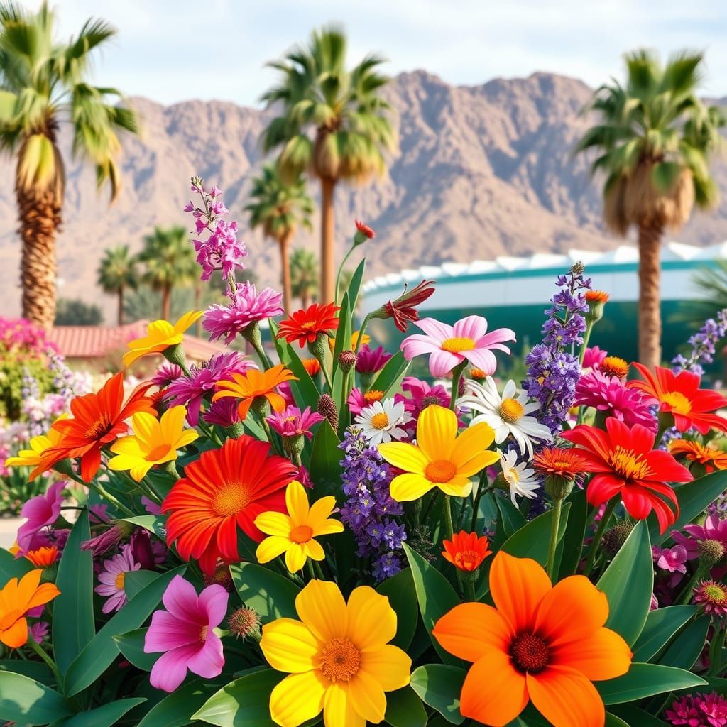Mid-Century Modern Floral Arrangement in Palm Springs