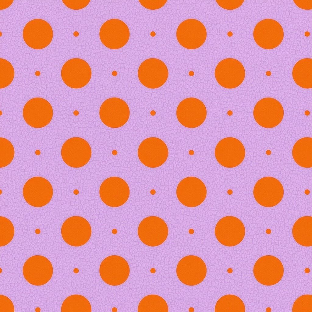 Soft Orange Polka Dots on Purple Background, Digital Art
