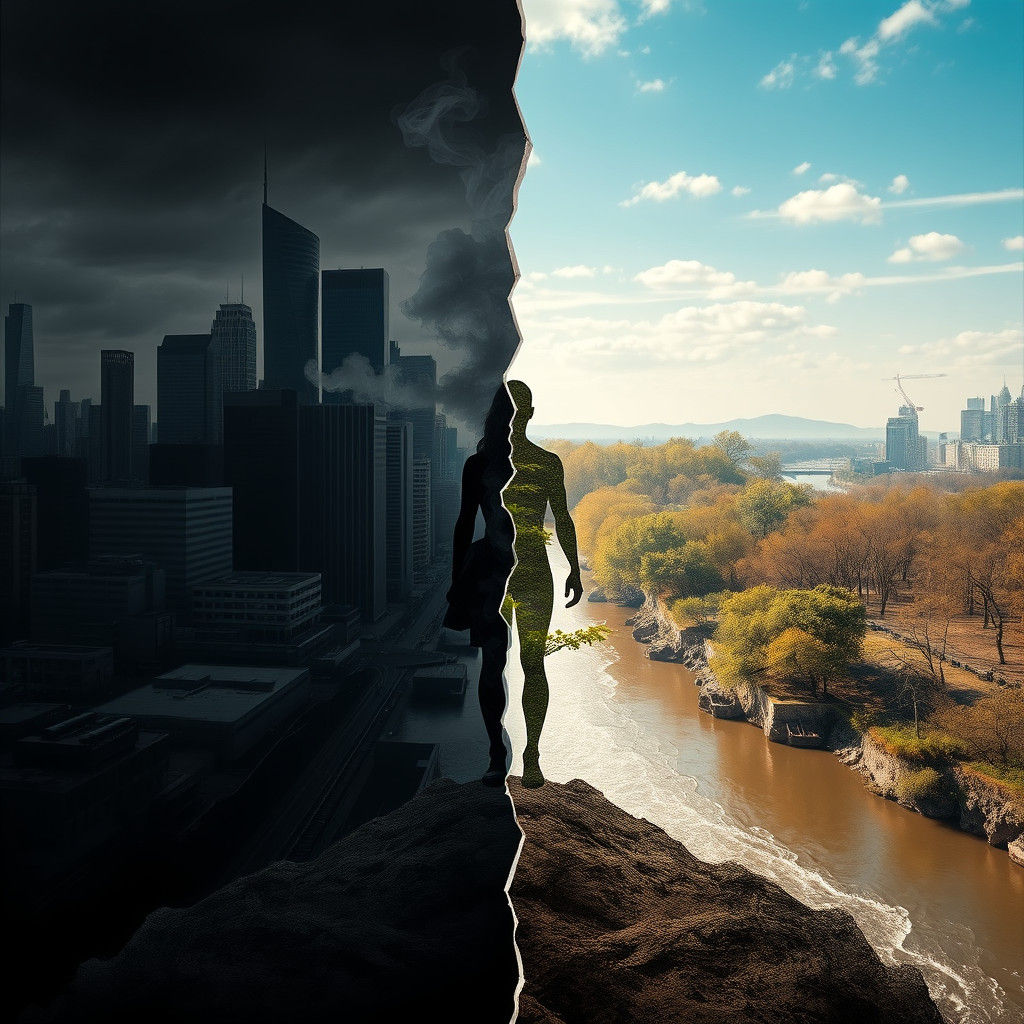 Threshold of Two Realities: Surreal Landscape