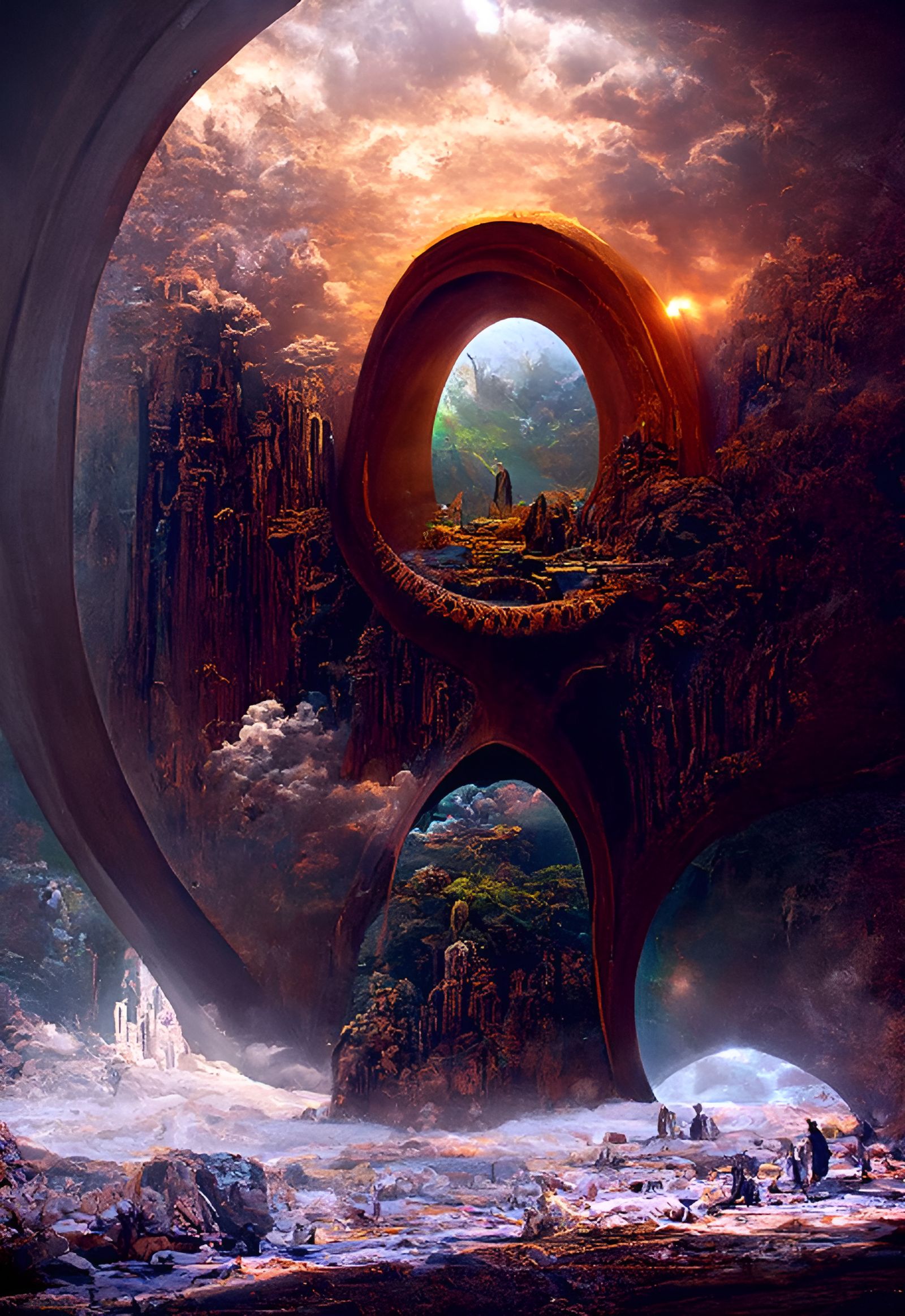 Mountain Stargate Portal to Alien Mechanical World