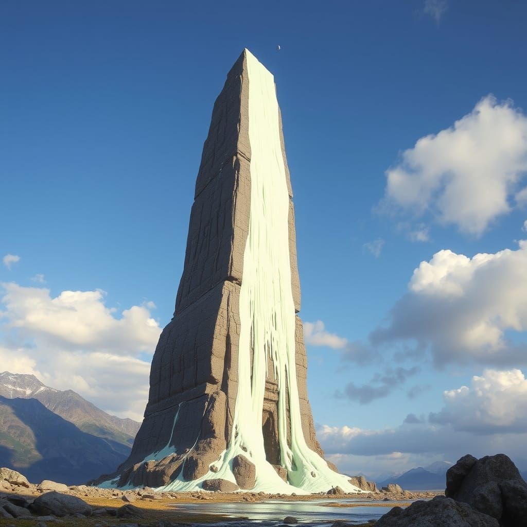 Surreal Melting Monolith Unveils Mysterious Wax-Like Erosion