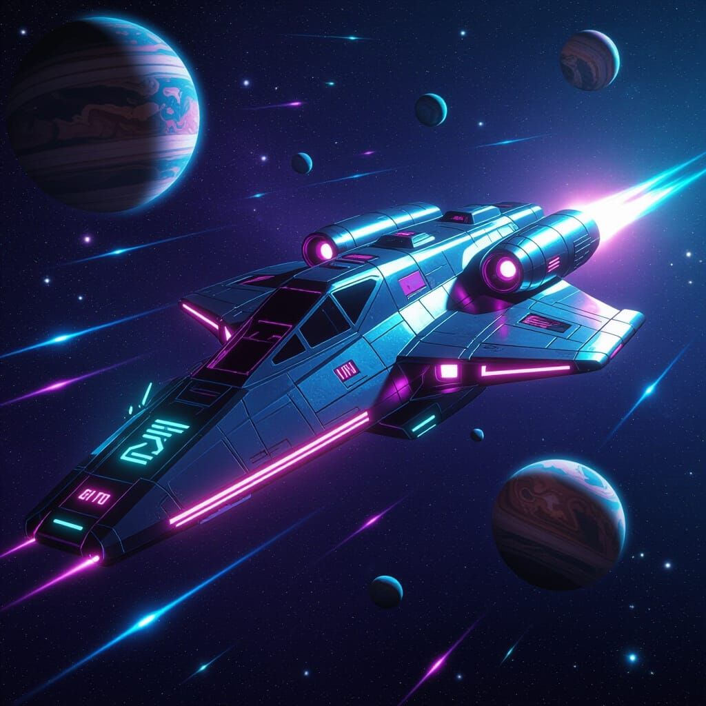 Futuristic Spaceship in a Sci-Fi Style