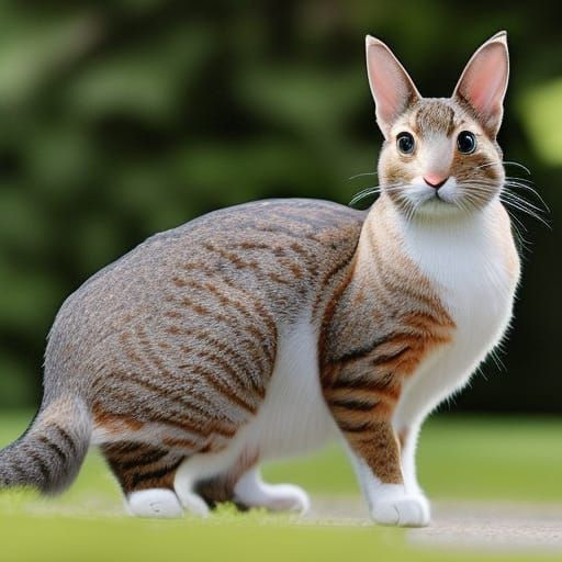 Stylized Cat and Rabbit Zodiac Illustration