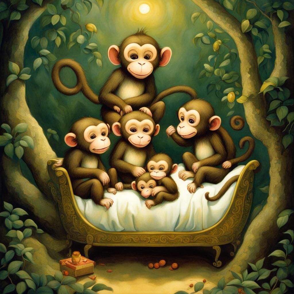 Five Little Monkeys: Storybook Illustration