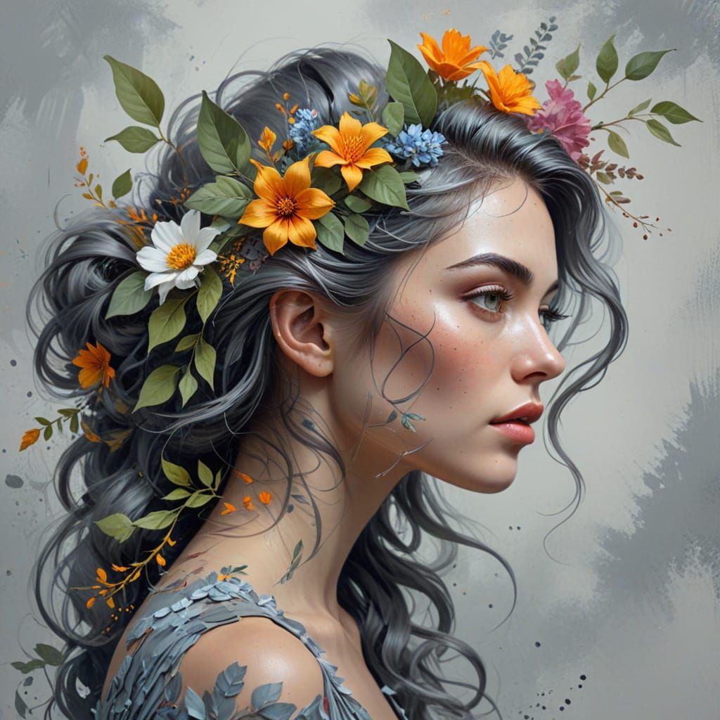 Ethereal Fantasy Portrait in Impressionist Style