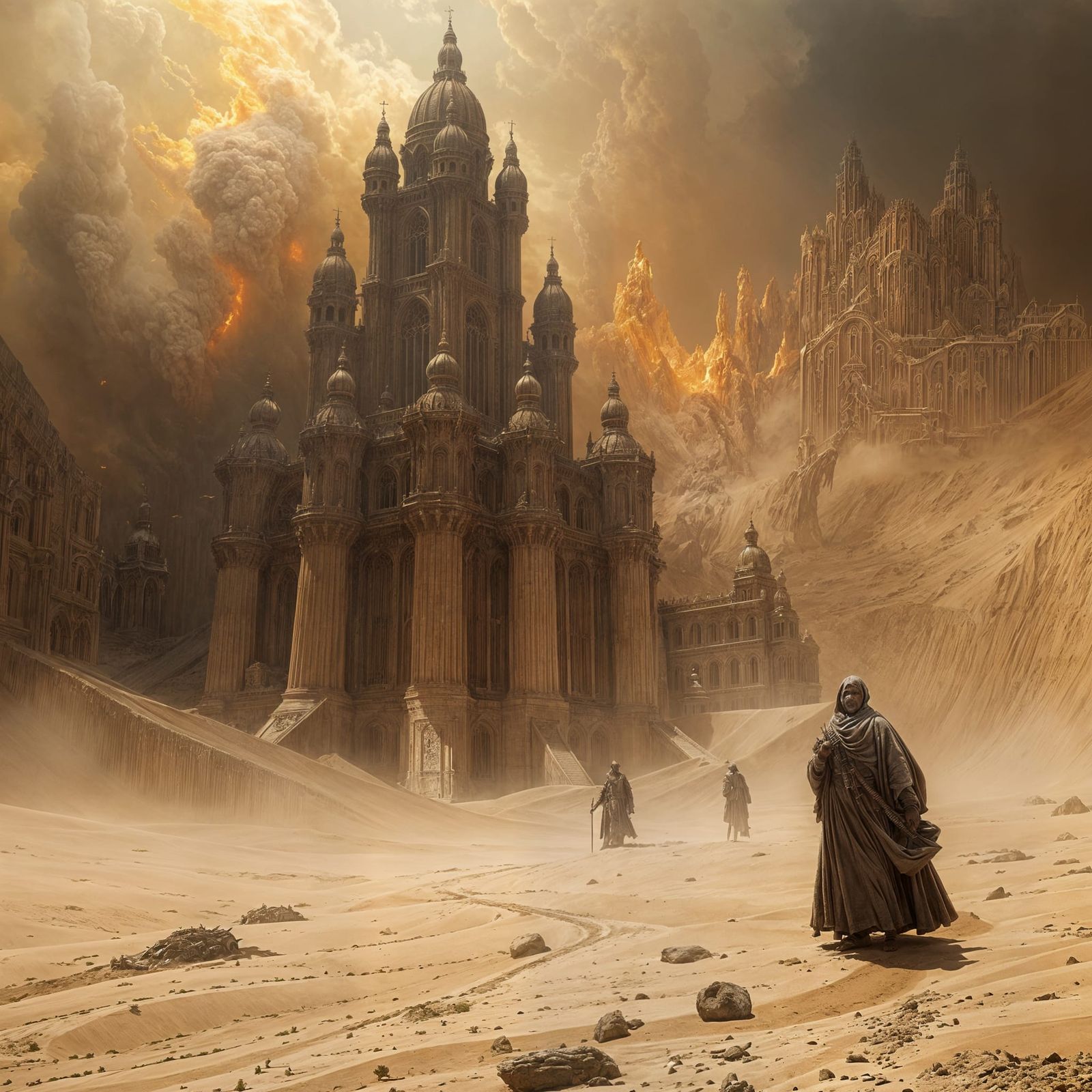 Sand Ghost in Detailed Horror Art Style