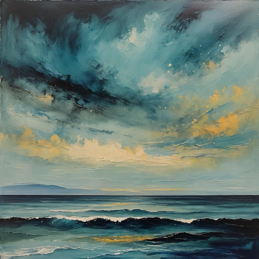 Abstract Art with Complementary Colors and Fine Details