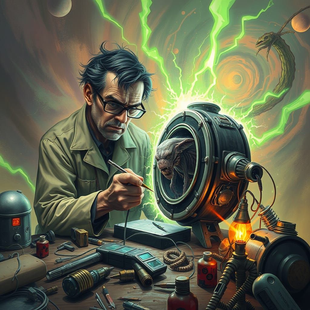 Futuristic Portal Device Sparks Interdimensional Chaos