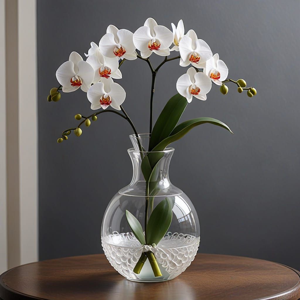 Divine Glass Orchid in Elegant Vase Masterpiece