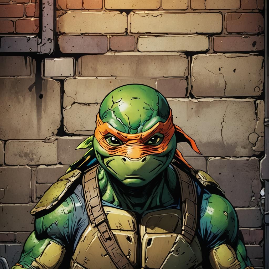 Teenage Mutant Ninja Turtle in Animated Style