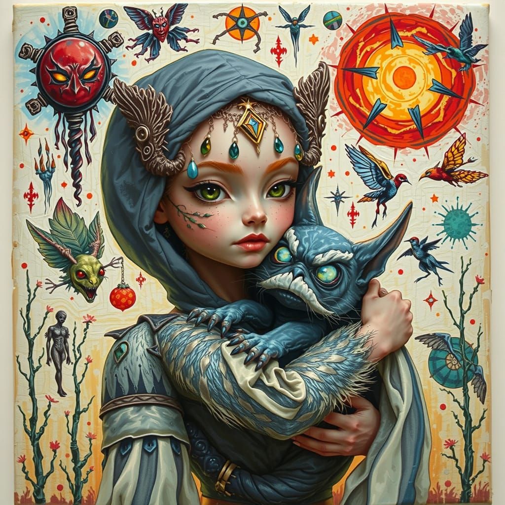 Mysterious Fae with Glowing Eyes in Dark Fantasy