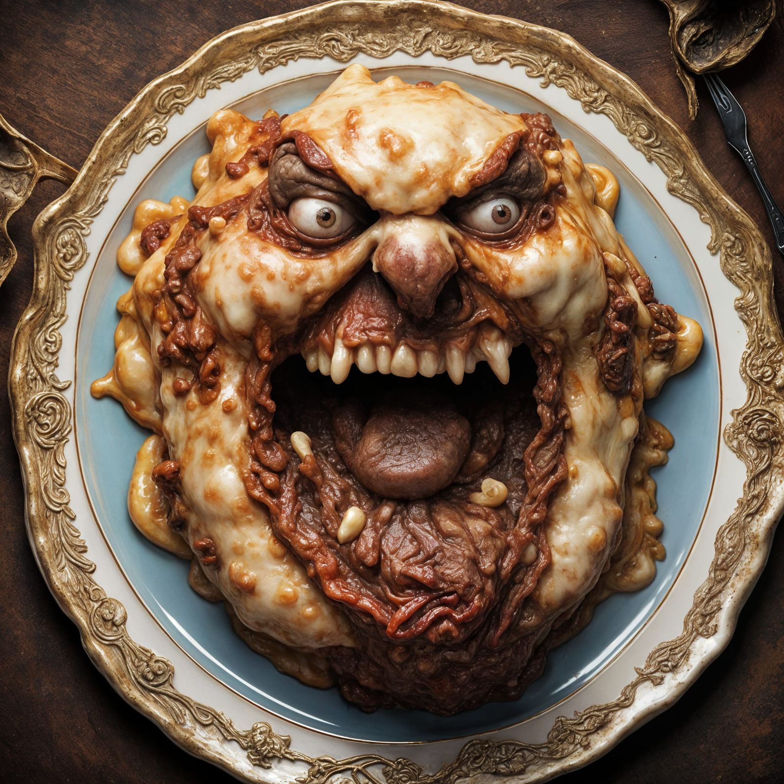 Creepy, Soulless Lasagnaface Demon in Vivid Detail