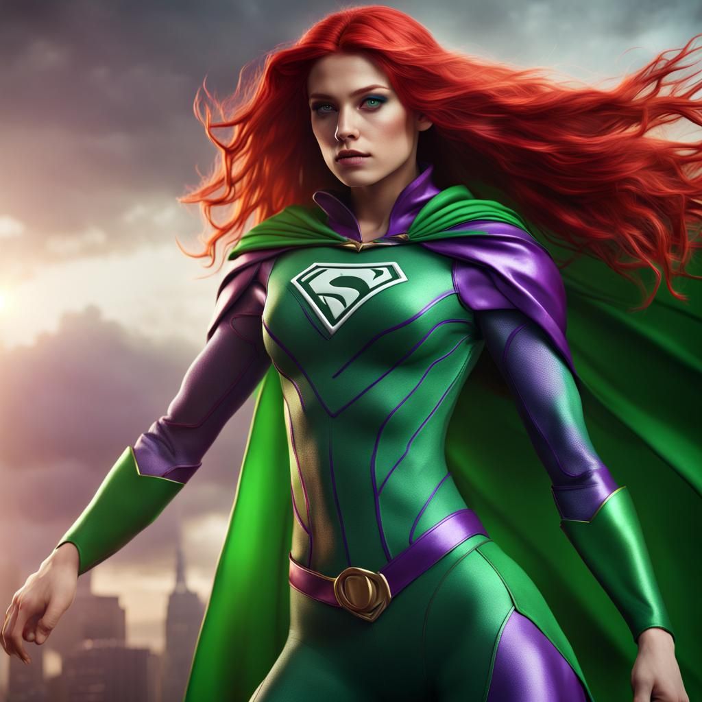 Red-Haired Teen Superheroine in Detailed Fantasy Art