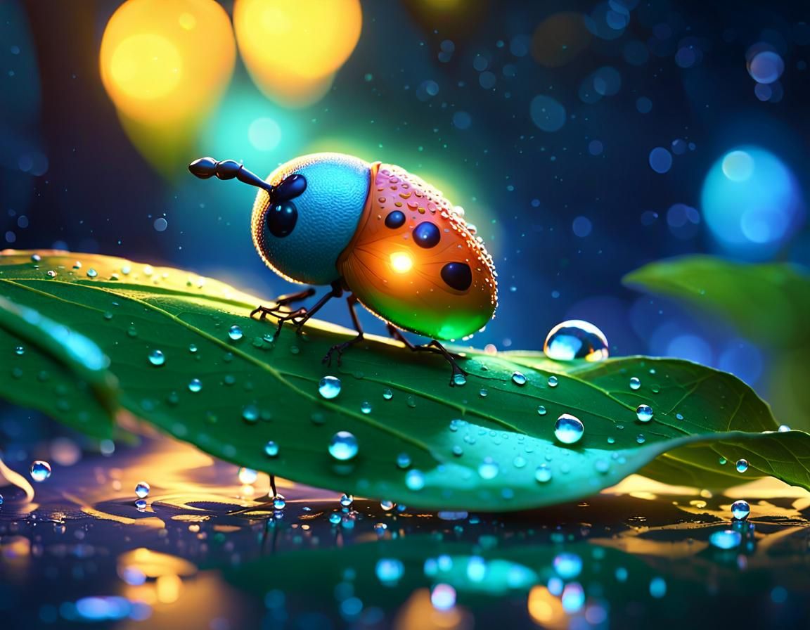Glowing Firefly in Whimsical 3D Digital Art