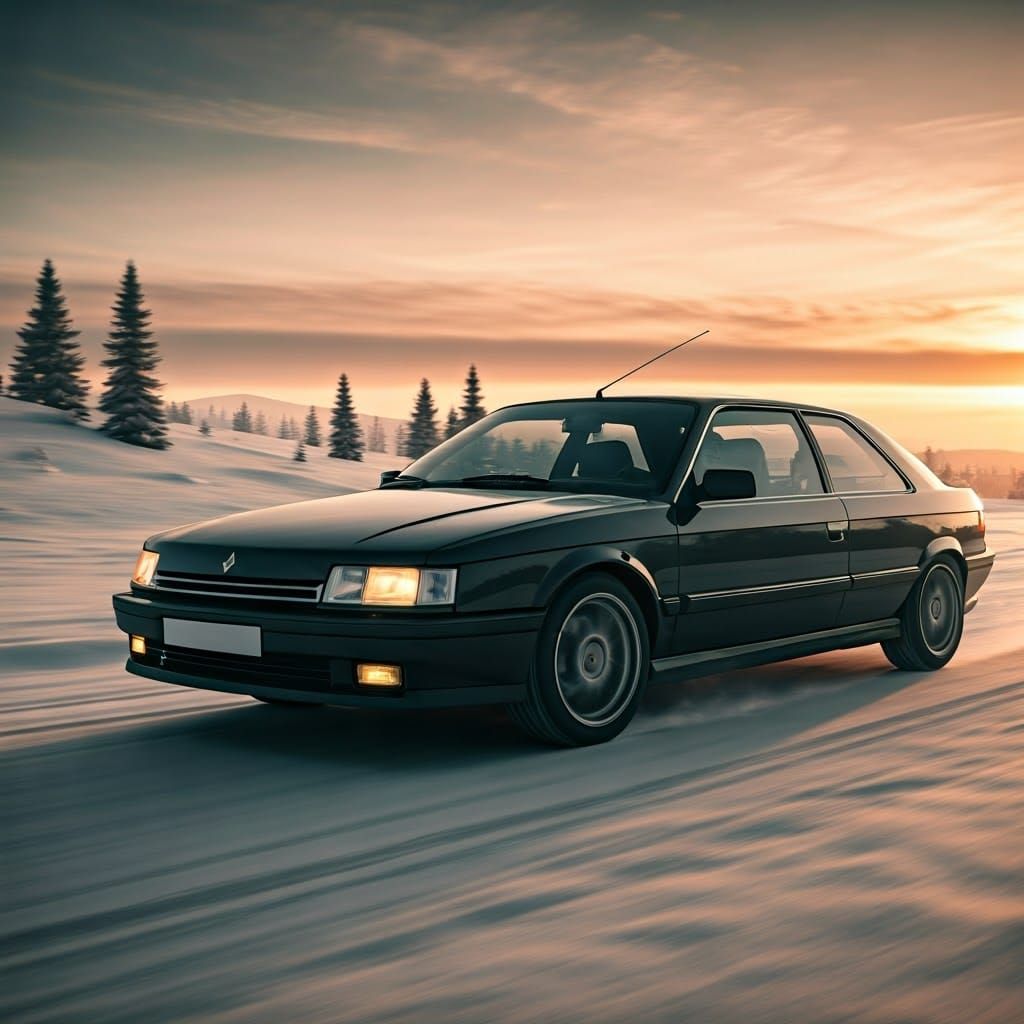 Cyberpunk Renault 25 Coupe Hypercar Concept