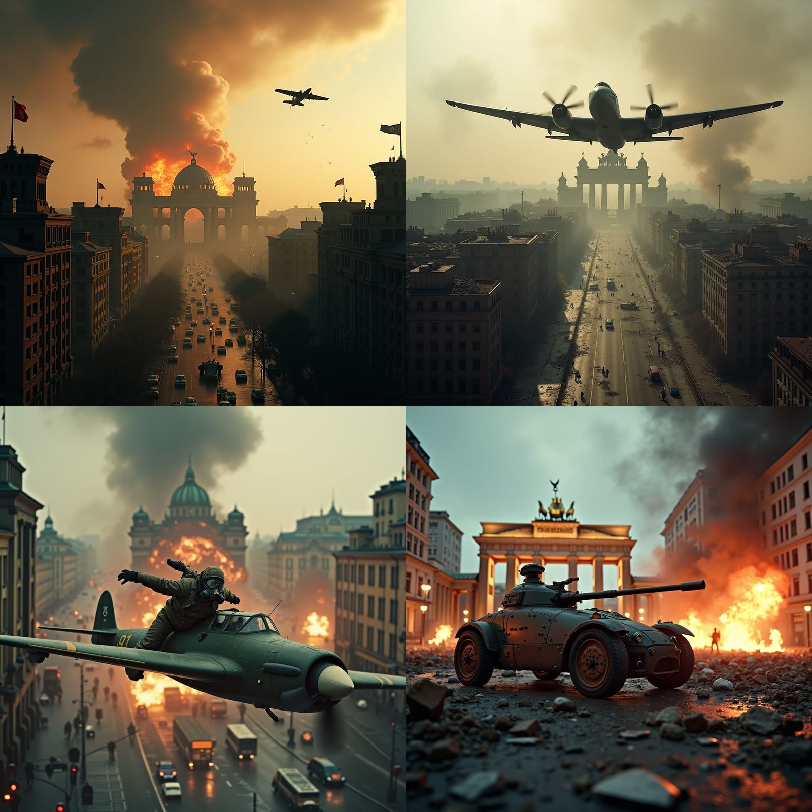 Berlin Destruction: Atomic Bomb Cinematic Film Still