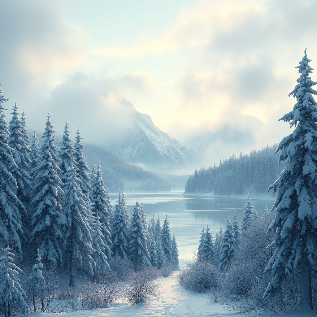 Mystical Winter Landscape as Matte Painting