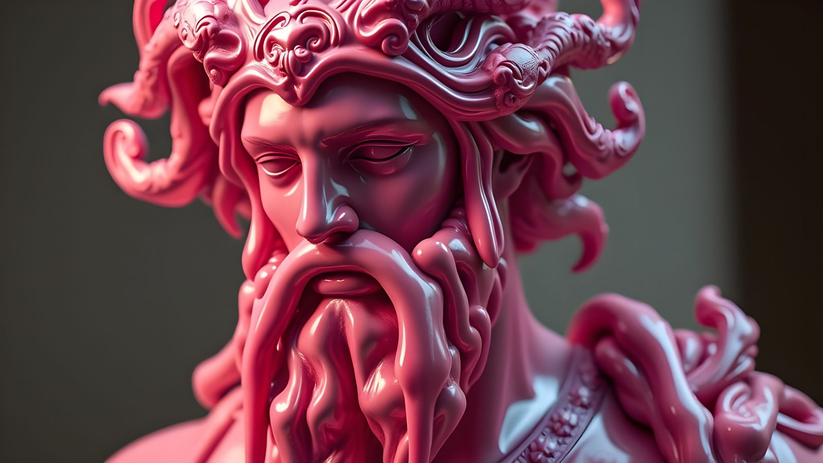 Hyper-Realistic, 8K 3D Abstract Sculpture in Melting Hot Pin...